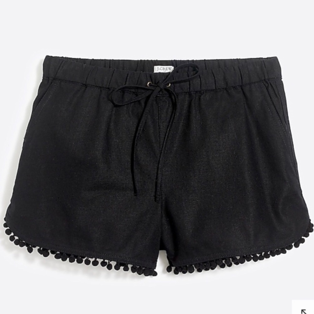 JCrew Factory Black Linen/Cotton shorts